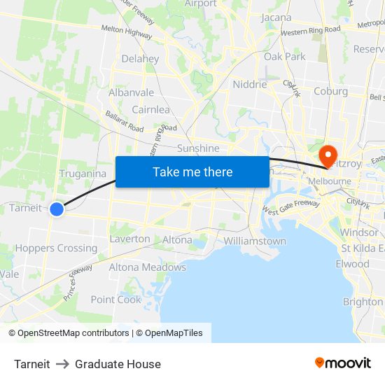 Tarneit to Graduate House map