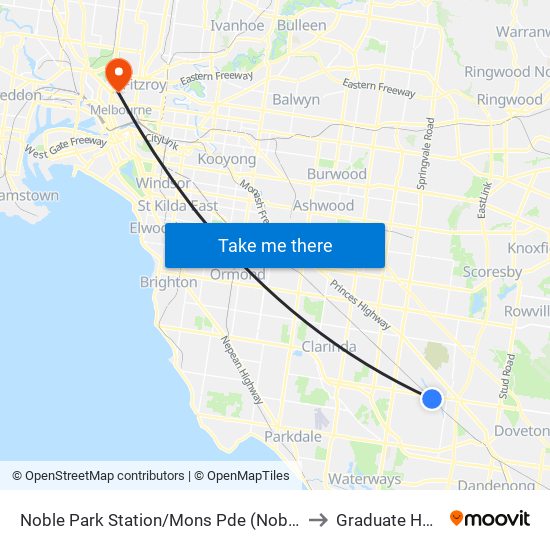 Noble Park Station/Mons Pde (Noble Park) to Graduate House map