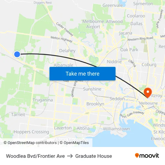 Woodlea Bvd/Frontier Ave to Graduate House map