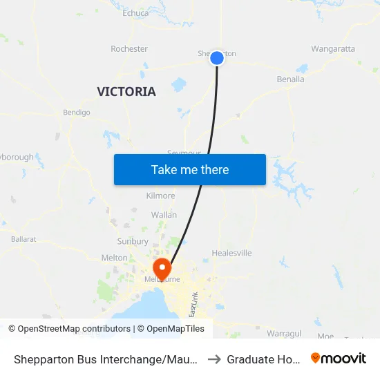 Shepparton Bus Interchange/Maude St to Graduate House map
