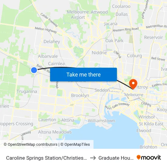 Caroline Springs Station/Christies Rd to Graduate House map