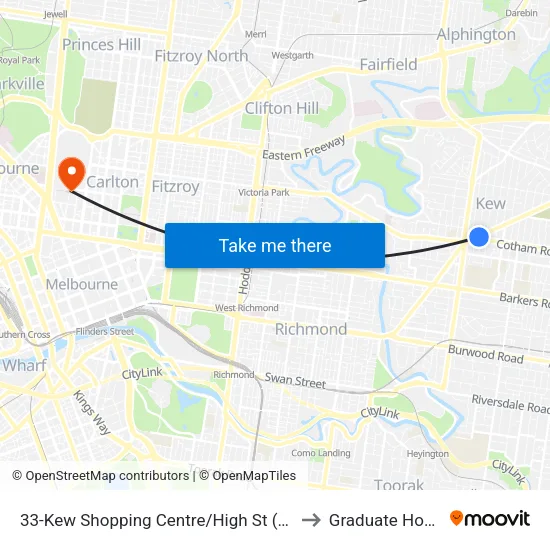 Kew Shopping Centre/High St #33 to Graduate House map