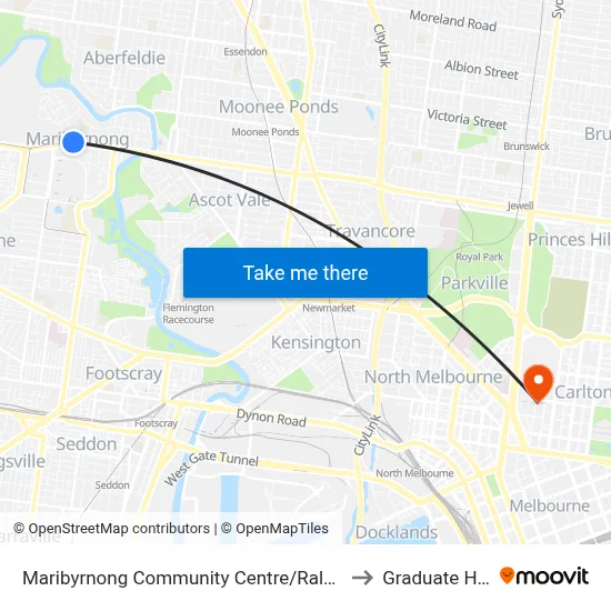 Maribyrnong Community Centre/Raleigh Rd #45 to Graduate House map