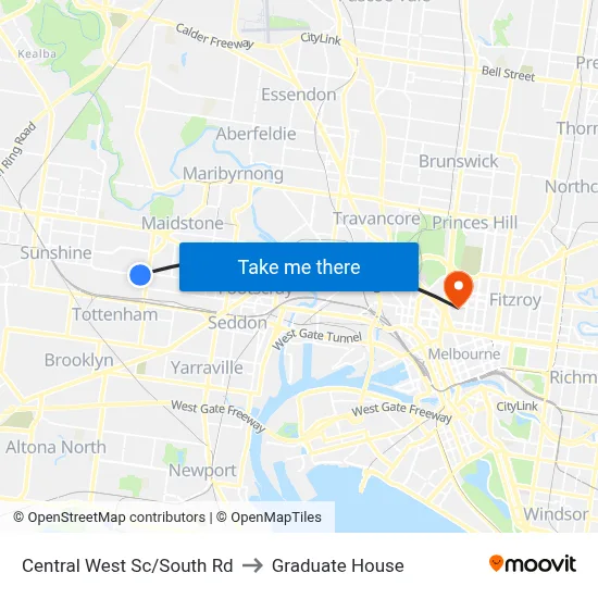 Central West Sc/South Rd to Graduate House map
