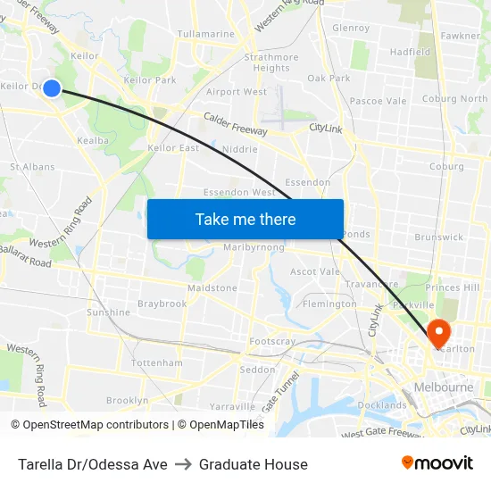 Tarella Dr/Odessa Ave to Graduate House map