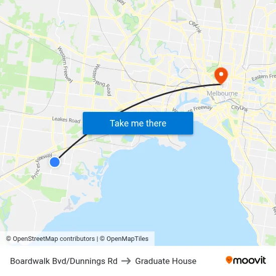 Boardwalk Bvd/Dunnings Rd to Graduate House map