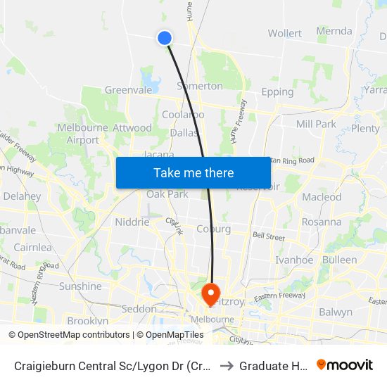 Craigieburn Central Sc/Lygon Dr (Craigieburn) to Graduate House map