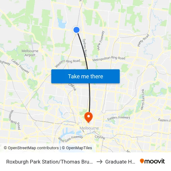 Roxburgh Park Station/Thomas Brunton Pde to Graduate House map