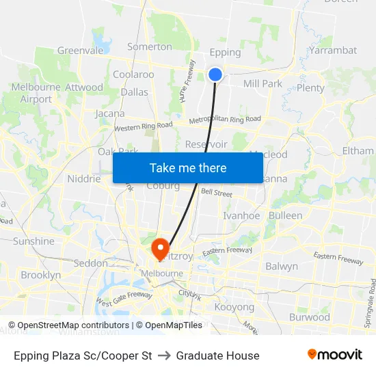 Epping Plaza Sc/Cooper St to Graduate House map