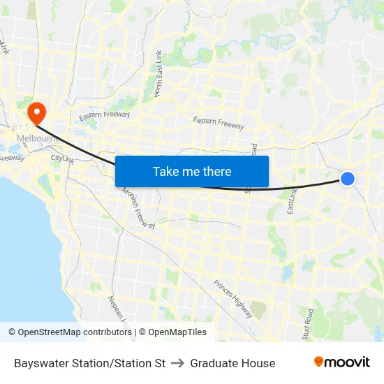 Bayswater Station/Station St to Graduate House map