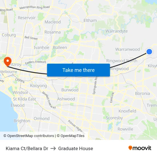 Kiama Ct/Bellara Dr to Graduate House map