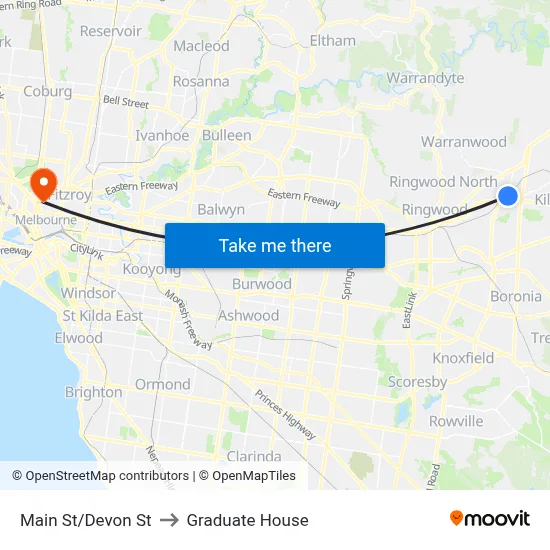 Main St/Devon St to Graduate House map