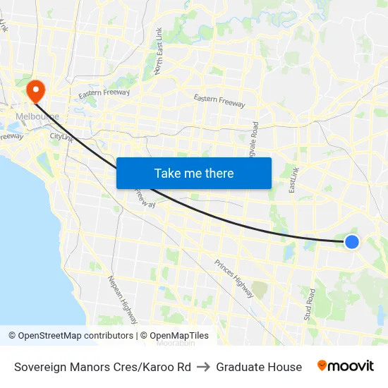 Sovereign Manors Cres/Karoo Rd to Graduate House map