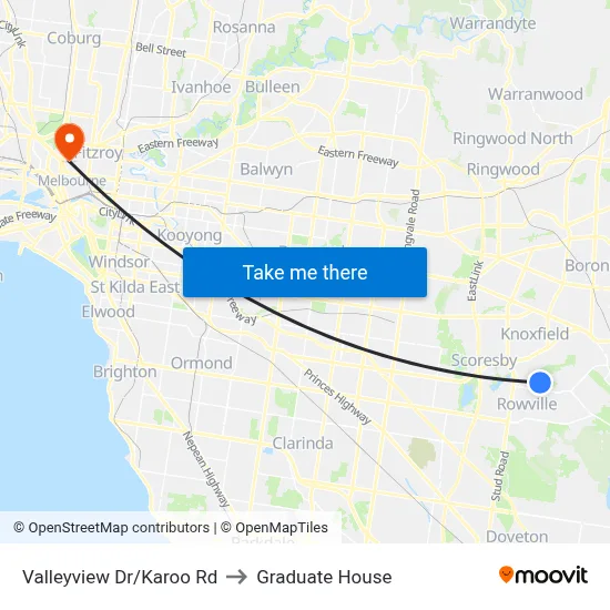 Valleyview Dr/Karoo Rd to Graduate House map