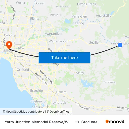 Yarra Junction Memorial Reserve/Warburton Hwy to Graduate House map