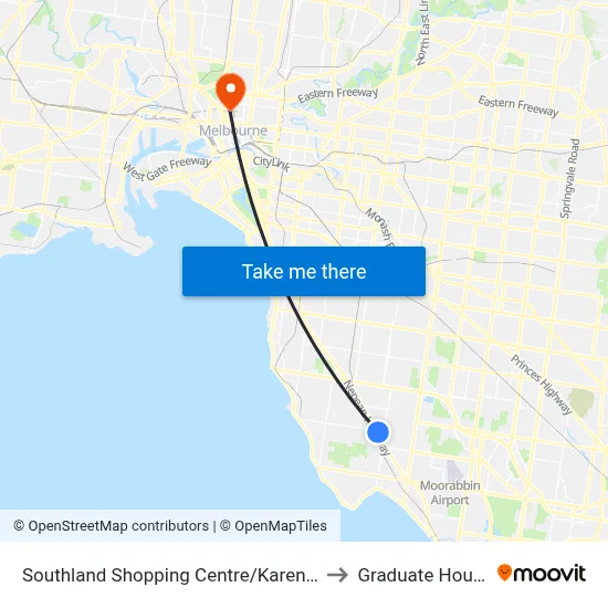Southland Shopping Centre/Karen St to Graduate House map
