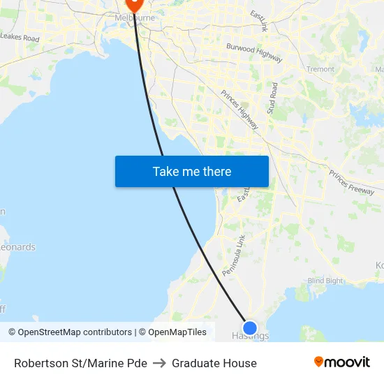 Robertson St/Marine Pde to Graduate House map