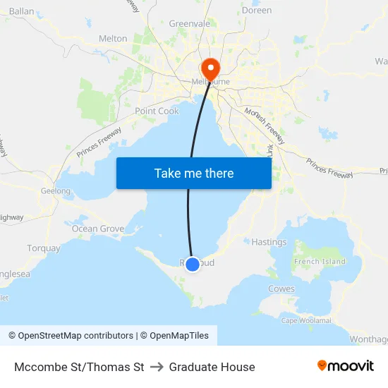 Mccombe St/Thomas St to Graduate House map