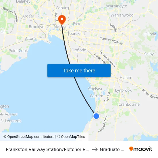Frankston Railway Station/Fletcher Rd to Graduate House map