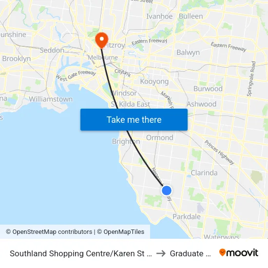 Southland Shopping Centre/Karen St to Graduate House map
