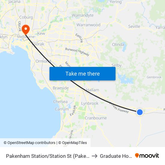 Pakenham Station/Station St (Pakenham) to Graduate House map