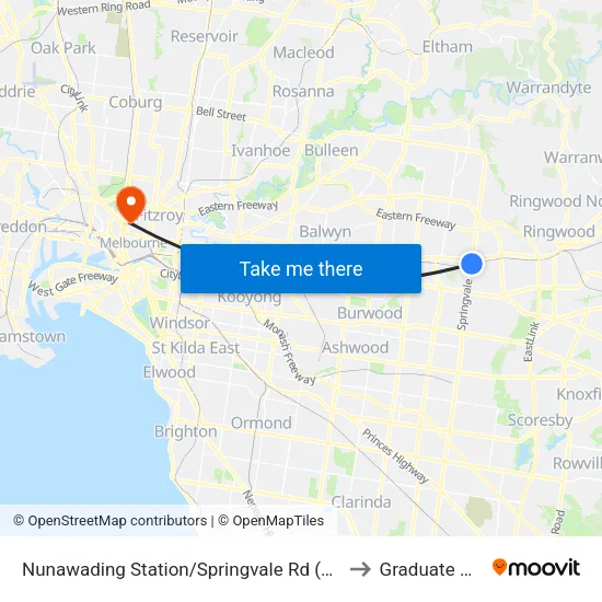 Nunawading Station/Springvale Rd to Graduate House map
