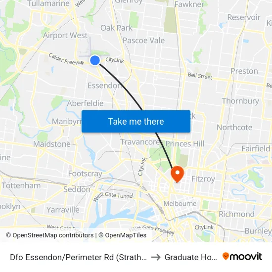 Dfo Essendon/Perimeter Rd to Graduate House map