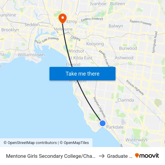 Mentone Girls Secondary College/Charman Rd to Graduate House map