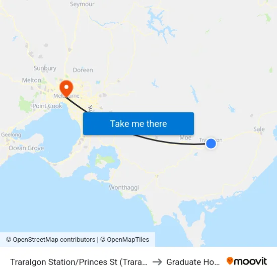 Traralgon Station/Princes St to Graduate House map