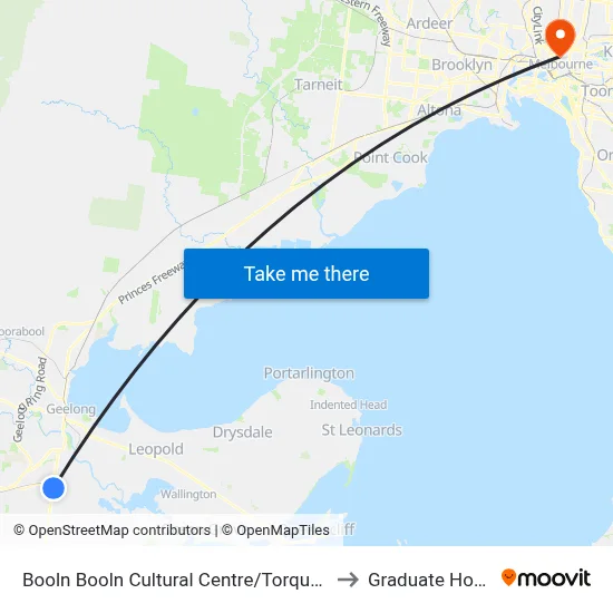 Booln Booln Cultural Centre/Torquay Rd to Graduate House map