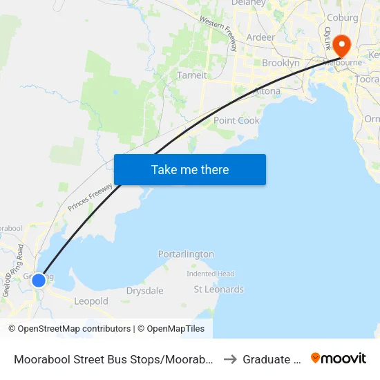 Moorabool Street Bus Stops/Moorabool St to Graduate House map