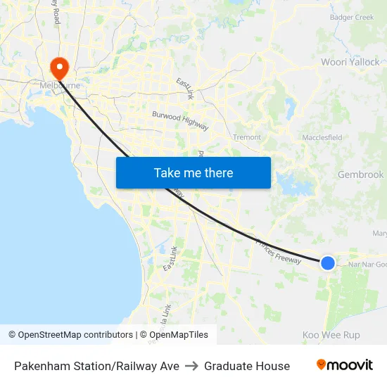 Pakenham Station/Railway Ave to Graduate House map