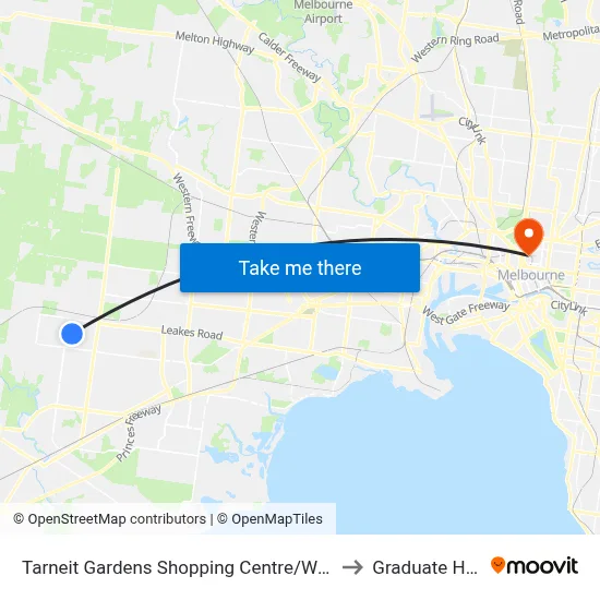 Tarneit Gardens Shopping Centre/Wickford Rd to Graduate House map