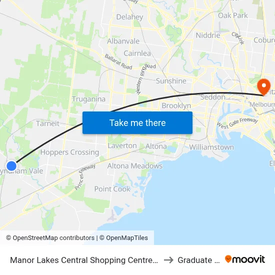 Manor Lakes Central Shopping Centre/Manor Lakes Bvd to Graduate House map