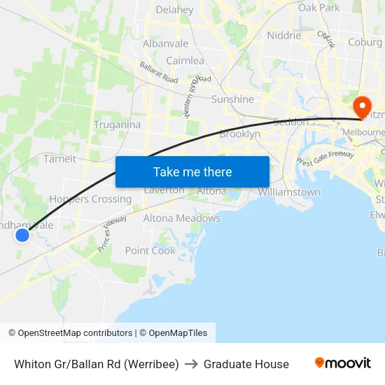 Whiton Gr/Ballan Rd to Graduate House map