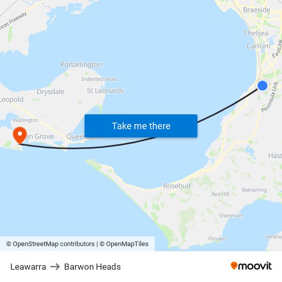 Leawarra to Barwon Heads map