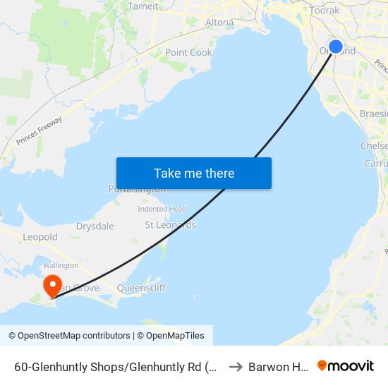 60-Glenhuntly Shops/Glenhuntly Rd (Glen Huntly) to Barwon Heads map