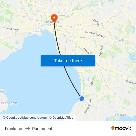 Frankston to Parliament map