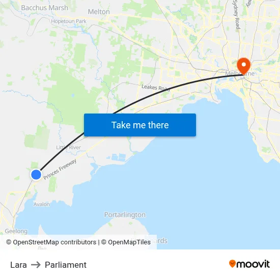 Lara to Parliament map