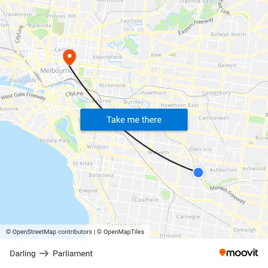 Darling to Parliament map