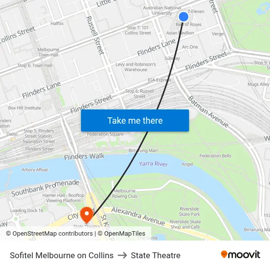 Sofitel Melbourne on Collins to State Theatre map