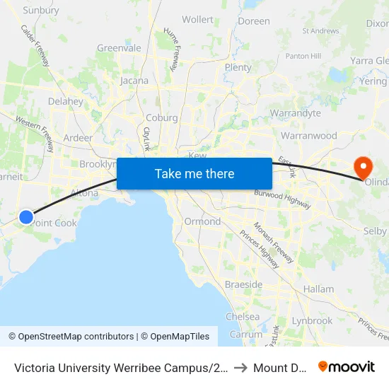 Victoria University Werribee Campus/235 Hoppers Lane to Mount Dandenong map