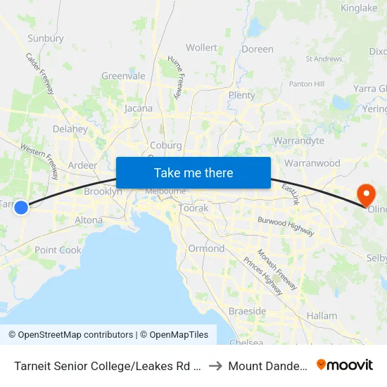 Tarneit Senior College/Leakes Rd to Mount Dandenong map