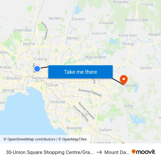 Union Square Shopping Centre/Grantham St #30 to Mount Dandenong map