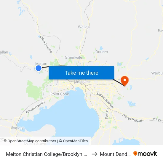 Melton Christian College/Brooklyn Rd to Mount Dandenong map