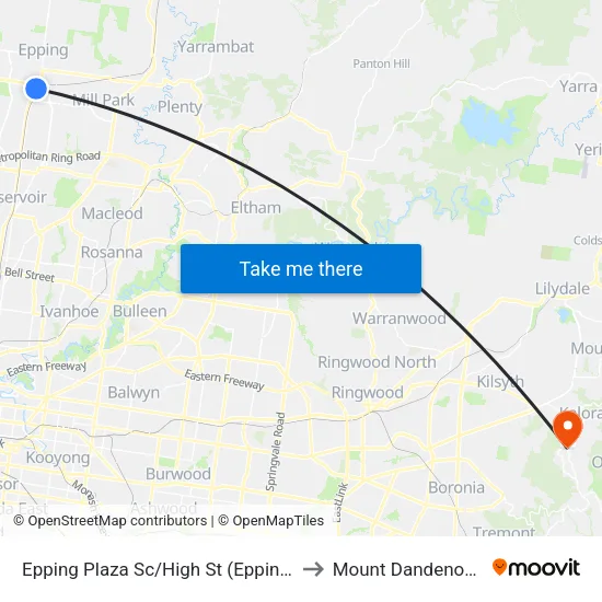 Epping Plaza Sc/High St to Mount Dandenong map
