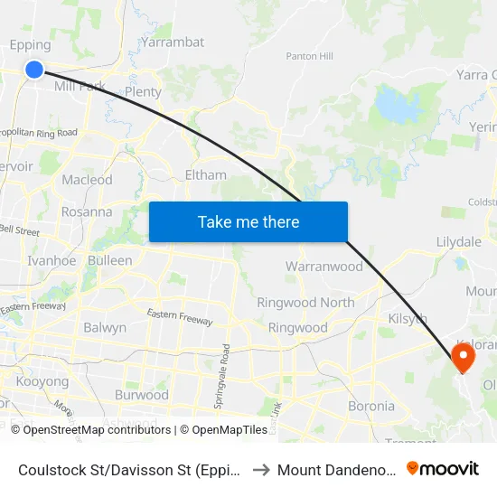 Coulstock St/Davisson St to Mount Dandenong map