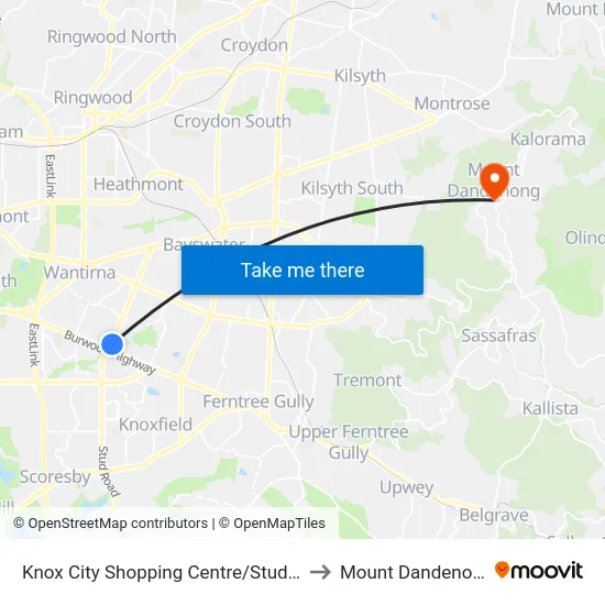 Knox City Shopping Centre/Stud Rd to Mount Dandenong map