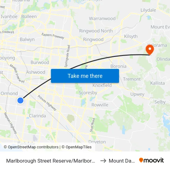 Marlborough Street Reserve/Marlborough St to Mount Dandenong map