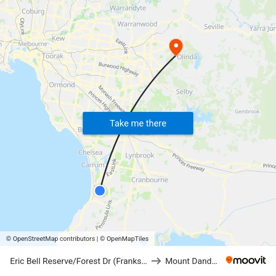 Eric Bell Reserve/Forest Dr to Mount Dandenong map
